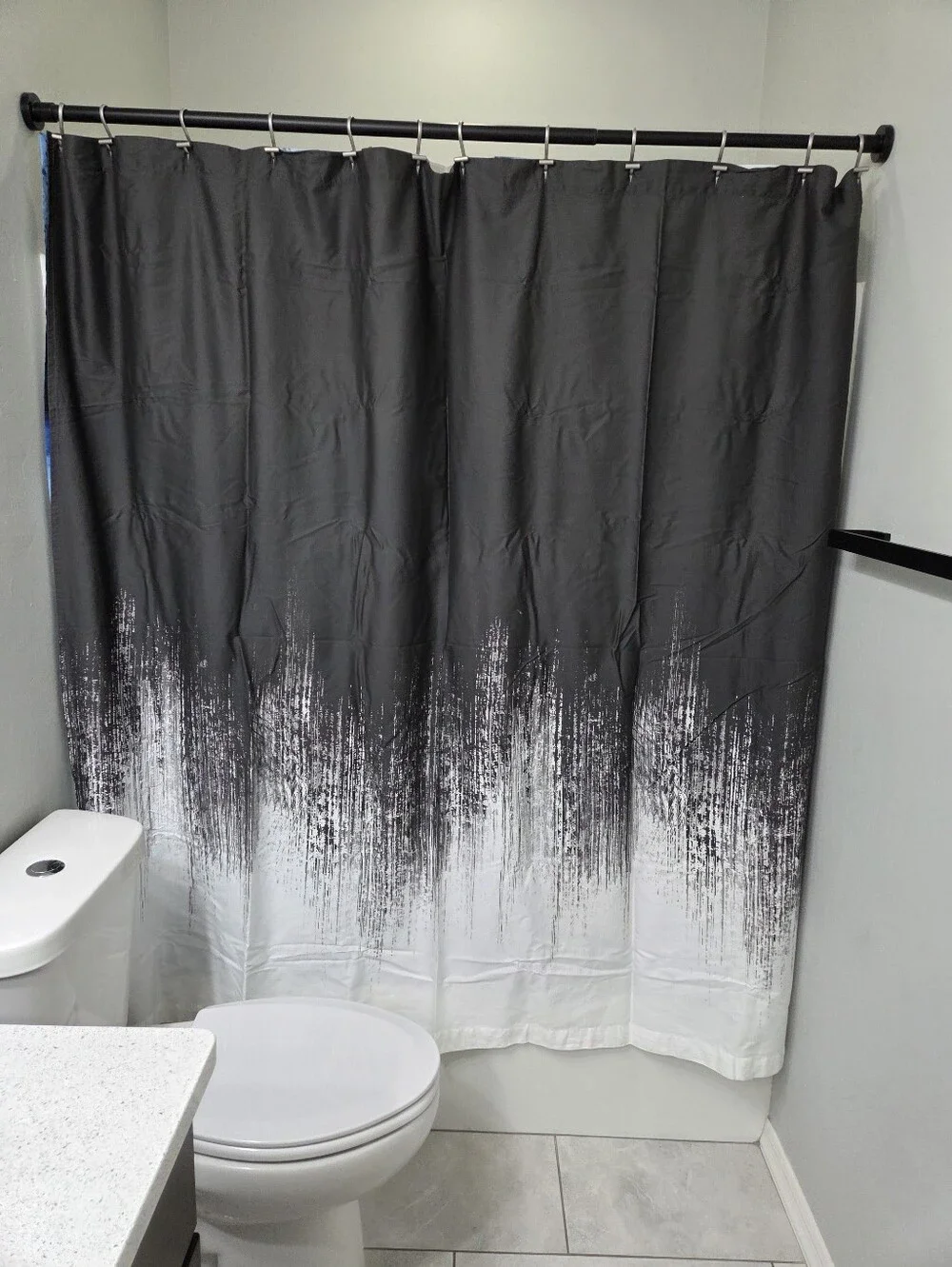 Vince Camuto Black and White Ombre Shower Curtain